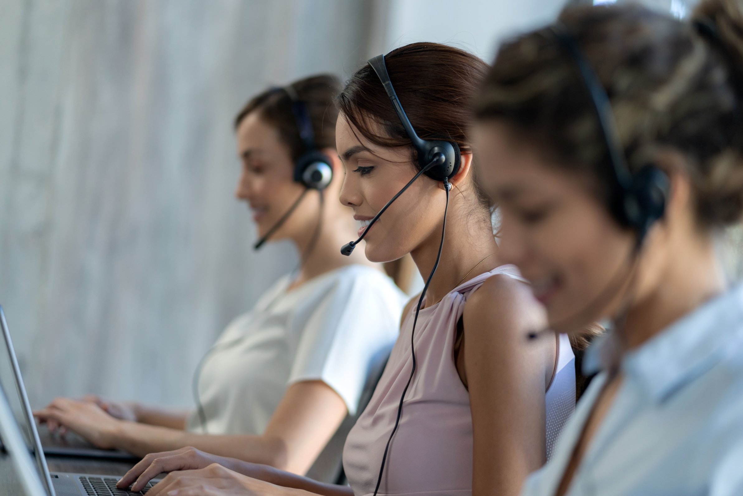 Group of customer service representatives